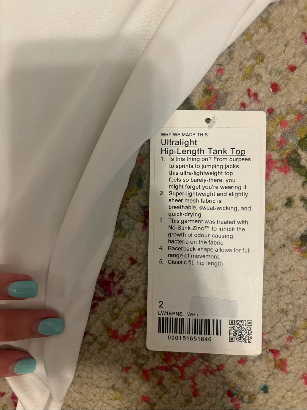 lululemon athletica White Performance Tank Top